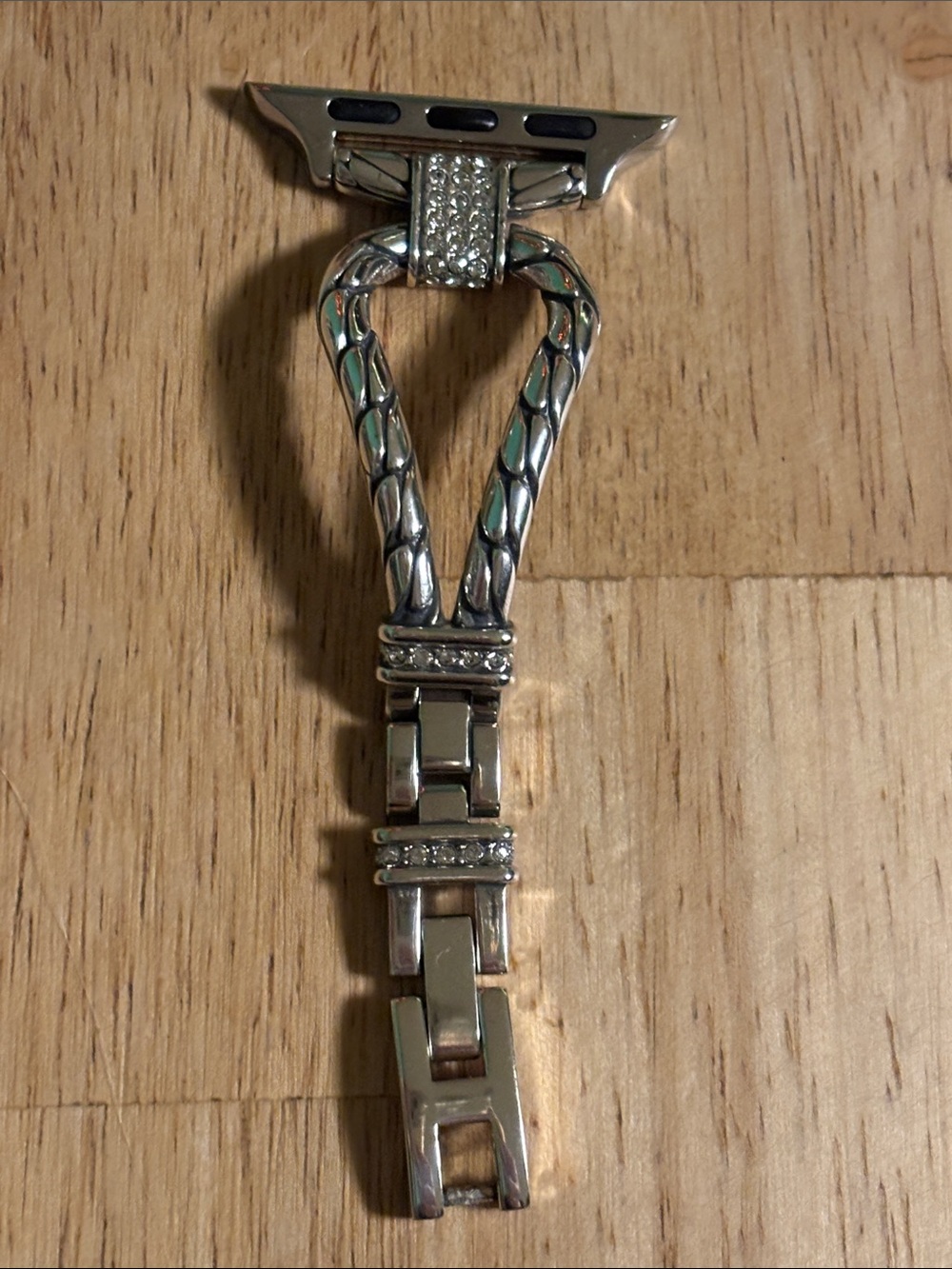 Brighton Silver-Tone Braided Crystal Smartwatch Strap Adapters - Picture 4 of 6